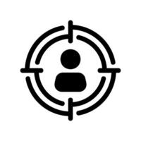 User icon within target scope indicating audience focus or selection process vector
