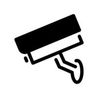 Solid surveillance camera icon indicating monitoring, security, recording vector