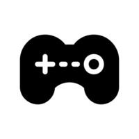 Solid game controller icon representing gaming input or console accessory vector