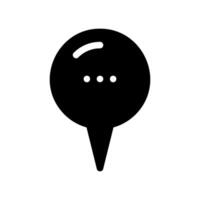 Solid map pin styled as speech bubble indicating location comment or tag vector