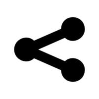 Solid universal share icon representing content distribution and connection vector