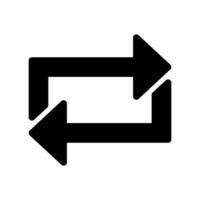 Solid square arrows icon indicating repeat, loop, reload, or exchange vector