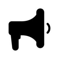 Solid classic megaphone shape icon representing traditional announcement methods vector