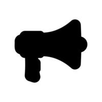Solid simple megaphone icon representing announcements, alerts or amplification vector