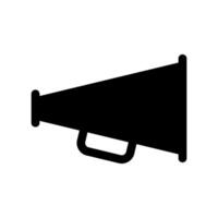 Solid megaphone with handle icon, simple design for announcements vector
