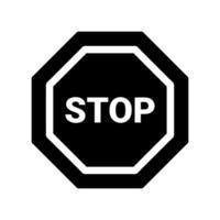 Octagonal stop sign icon commanding vehicles to halt before proceeding vector