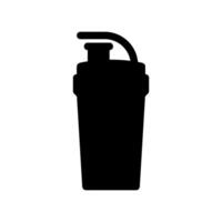 Solid shaker bottle icon used for mixing protein shakes or supplements vector