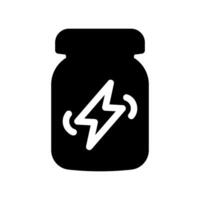 Solid container with energy bolt symbol representing nutritional or workout supplements vector