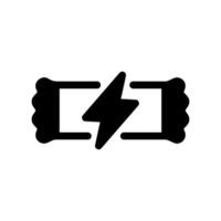 Solid ticket stub with energy bolt suggesting fast access or special event pass vector