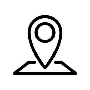 sencillo contorno mapa alfiler icono para indicando ubicación o ajuste destino vector