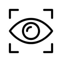 Outline eye icon within focus brackets indicating biometric scan or recognition vector