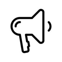 Outline megaphone icon symbolizing announcement, alert, amplification, or promotion vector