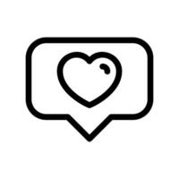 Heart symbol inside speech bubble representing appreciation online vector