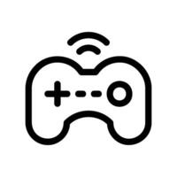 Wireless game controller icon with signal waves for remote playing vector