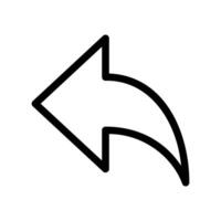 Curved arrow pointing left, representing back, undo, or return action vector