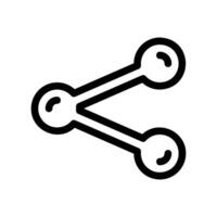 Outline icon representing digital sharing of data or posts across networks vector