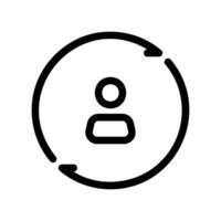 User profile icon within a circular arrow symbolizing refresh or sync vector