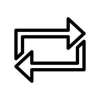 Rectangular arrows icon symbolizing repeat, loop, sync, or repost action vector