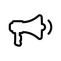 Megaphone icon emitting sound waves, indicating active alert or broadcast vector