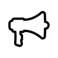 Simple outline graphic of a megaphone used for amplifying voice icon vector