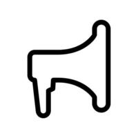 Simple line art representation of a handheld loudhailer equipment icon vector