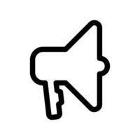 Outline icon of portable megaphone for public speaking alerts vector