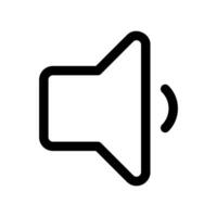 Audio speaker icon with one sound wave indicating low volume setting sign vector