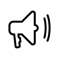 Megaphone icon with dual sound waves suggesting moderate sound output vector