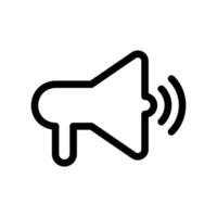Handheld amplifier icon showing sound projection with two signal waves vector