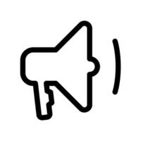 Megaphone graphic with a single sound wave for low volume alert ico vector