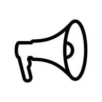 Front view outline of a loudhailer or megaphone for announcements icon vector