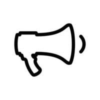 Loudhailer icon with single sound curve indicating minimal sound output vector