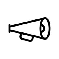 Geometric outline icon of a simple bullhorn for sound direction symbol vector