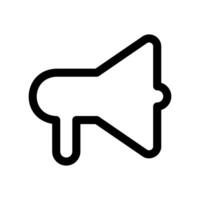 Simple line drawing icon of a bullhorn used for public announcements tool vector