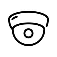 Front view outline of a dome security camera for wide area monitoring icon vector
