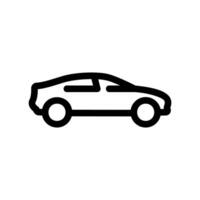 Simple outline icon of a passenger car or automobile, side view symbol vector