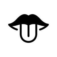 Playful expression showing lips and extended tongue icon vector