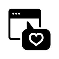Digital communication symbol with heart for online affection vector