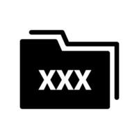 Folder icon marked with letters indicating restricted content vector