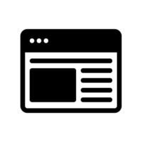 Simple web browser window showing basic page layout icon vector