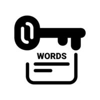Keyword research concept icon with key and text field vector