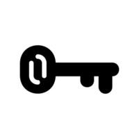 Simple classic key icon for locking or unlocking mechanism vector