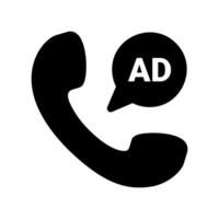Telephone receiver icon with bubble indicating advertisement call vector