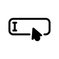 Text input field with blinking cursor for data entry vector