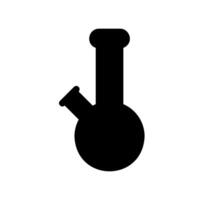 Glass water pipe device icon with round base for inhalation vector