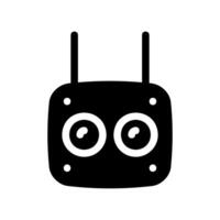 Wireless remote control device with antennas and buttons icon vector