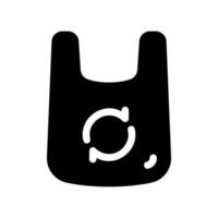 Plastic carrier bag with recycling symbol promoting reuse icon vector