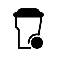 Wheeled waste bin with closed lid icon for disposal vector
