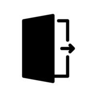 Exit or logout icon showing door and departure arrow symbol vector