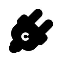 Electrical plug connector icon for power supply connection symbol vector